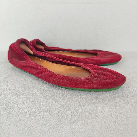 Tieks Flats‎ Womens 8 Rouge Dark Red Suede Leather Ballet Slip On Shoes - Picture 1 of 8